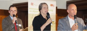 Impulsreferate hielten DI Peter Olbricht (Land NÖ), Dr. Helga Kromp-Kolb (Klimaforscherin) und Di Wolfgang Pfefferkorn (CIPRA International)