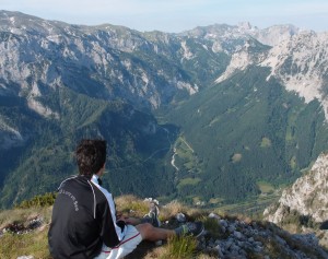 Christian genießt die Aussicht auf das Hochschwabmassiv