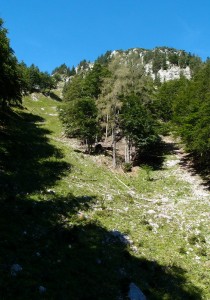 Abstieg ins Seetal - Blick zurück auf den Hetzkogel