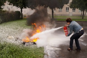 Mutige Brandbekämpfung