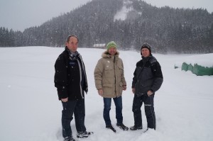 Besichtigung der Loipe für den Eisenstraßenlanglaufcup durch Tourismusobmann Hans Mayr, WSV Chef Harald Fallmann und Sportwart Martin Simetzberger