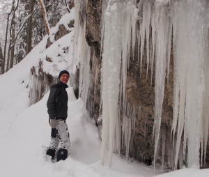Kurze Verschnaufpause bei den Eiszapfen