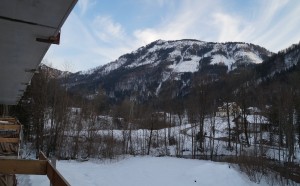 Blick von einem Balkon 